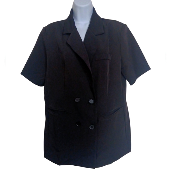 Dazy Lightweight Short Sleeve Black Blazer Jacket Size Medium - Picture 1 of 6